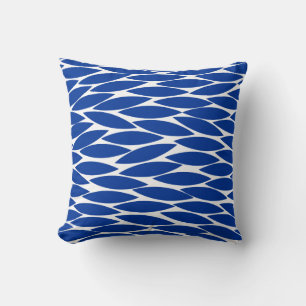 Abstract 250713 - Navy Blue on White Cushion