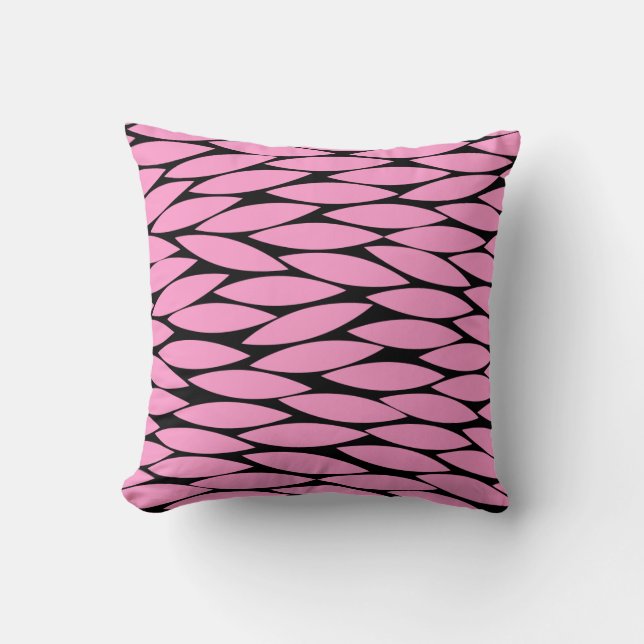 Abstract 250713 - Pink on Black Cushion (Front)