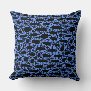 Abstract 250923 - Baby Blue on Black Cushion
