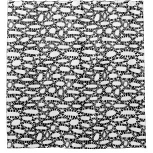 Abstract 250923 - Black on White Shower Curtain