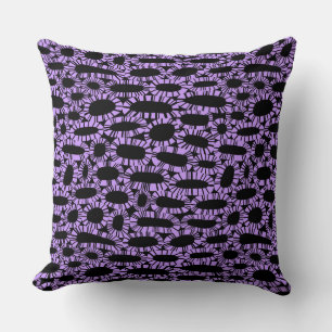 Abstract 250923 - Easter Purple on Black Cushion