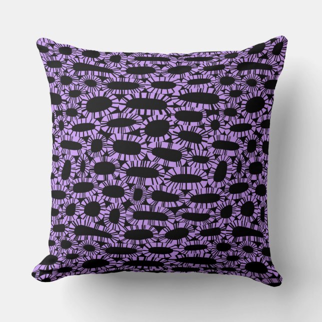 Abstract 250923 - Easter Purple on Black Cushion (Front)