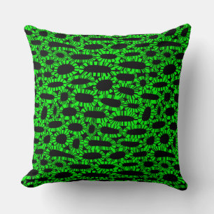 Abstract 250923 - Green on Black Cushion
