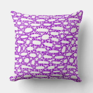 Abstract 250923 - Purple on White Cushion