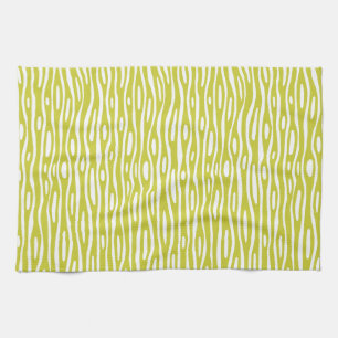 Abstract 280314 - Banana Yellow on White Tea Towel