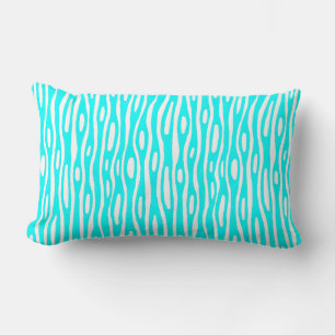 Abstract 280314 - Cyan on White Lumbar Cushion