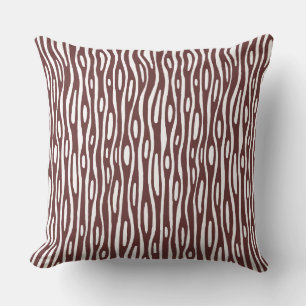 Abstract 280314 - Dark Brown on White Cushion