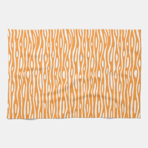 Abstract 280314 - Light Orange on White Tea Towel