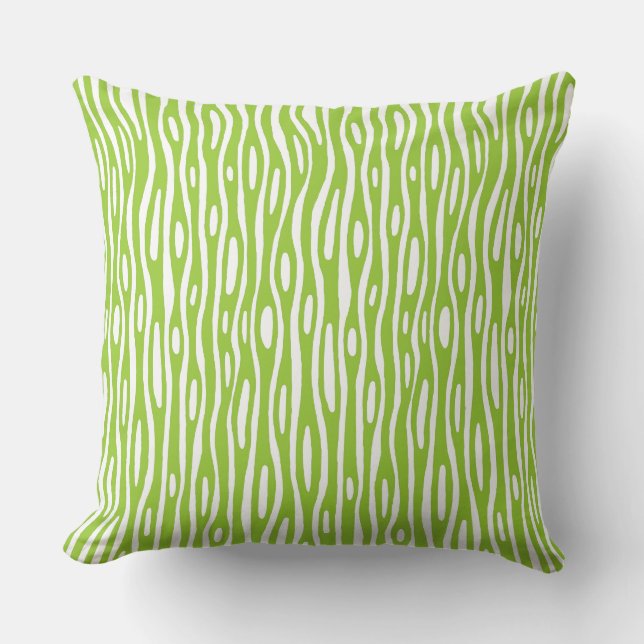Abstract 280314 - Martian Green on White Cushion (Front)