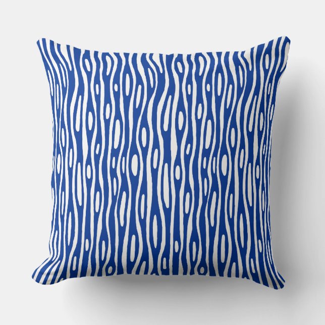 Abstract 280314 - Navy Blue on White Cushion (Front)