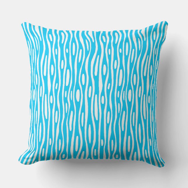 Abstract 280314 - Sky Blue on White Cushion (Front)