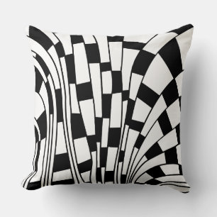 Abstract 290417 - Black on White Cushion