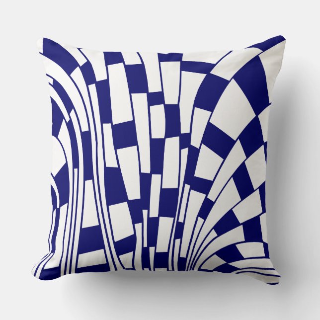 Abstract 290417 - Dark Blue on White Cushion (Front)