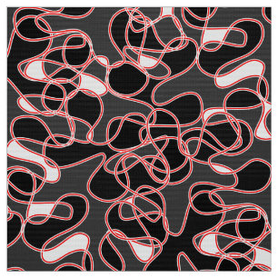 Abstract 290523 Black, Red and White Fabric