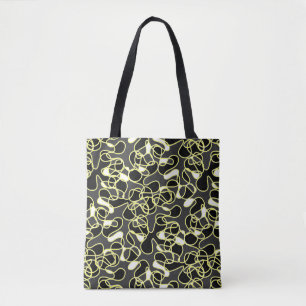 Abstract 290523 Black, Yellow and White Tote Bag