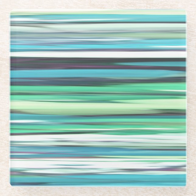 Abstract #2: Aqua blue green blur Glass Coaster (Front)