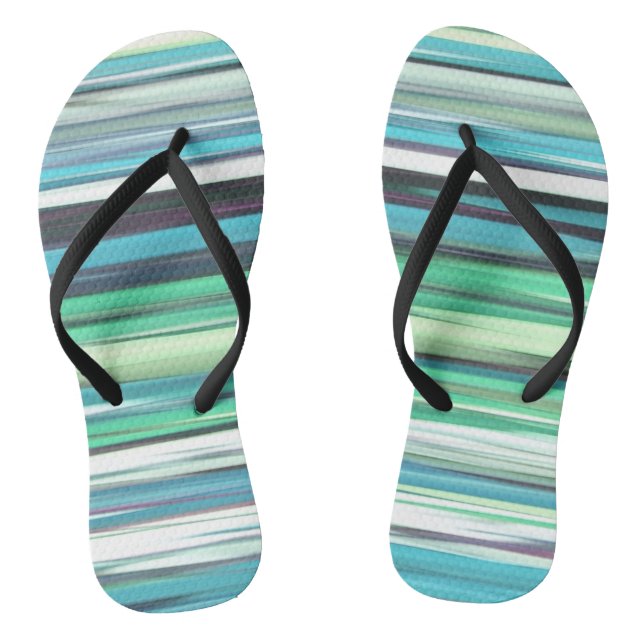 Abstract #2: Aqua blue green blur Jandals (Footbed)