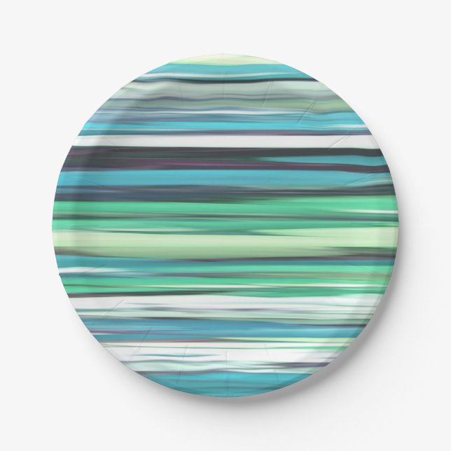 Abstract #2: Aqua blue green blur Paper Plate (Front)
