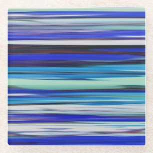 Abstract #2: Blue blur Glass Coaster