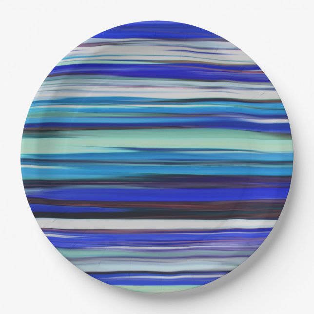 Abstract #2: Blue blur Paper Plate (Front)