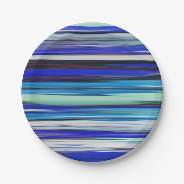 Abstract #2: Blue blur Paper Plate (Front)