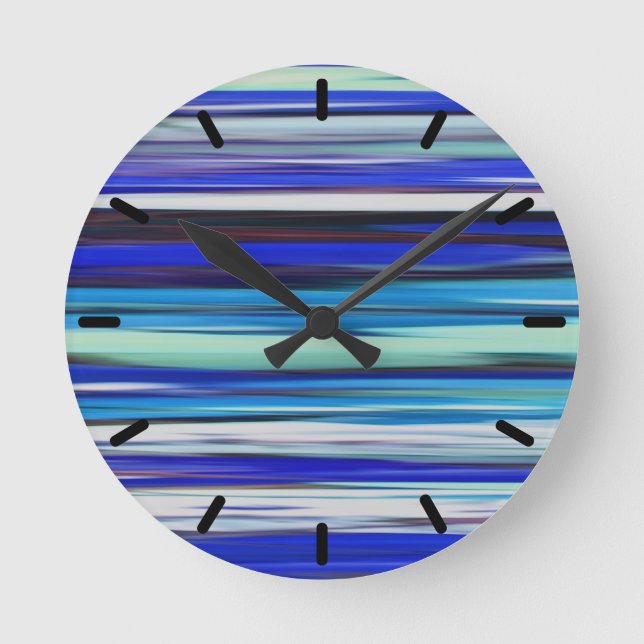 Abstract #2: Blue blur Round Clock (Front)