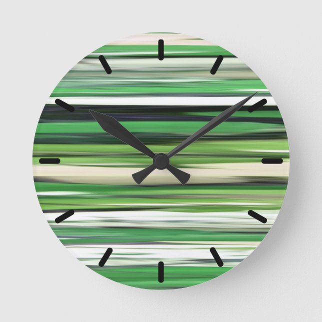 Abstract #2: Green blur Round Clock (Front)
