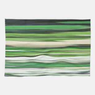 Abstract #2: Green blur Tea Towel