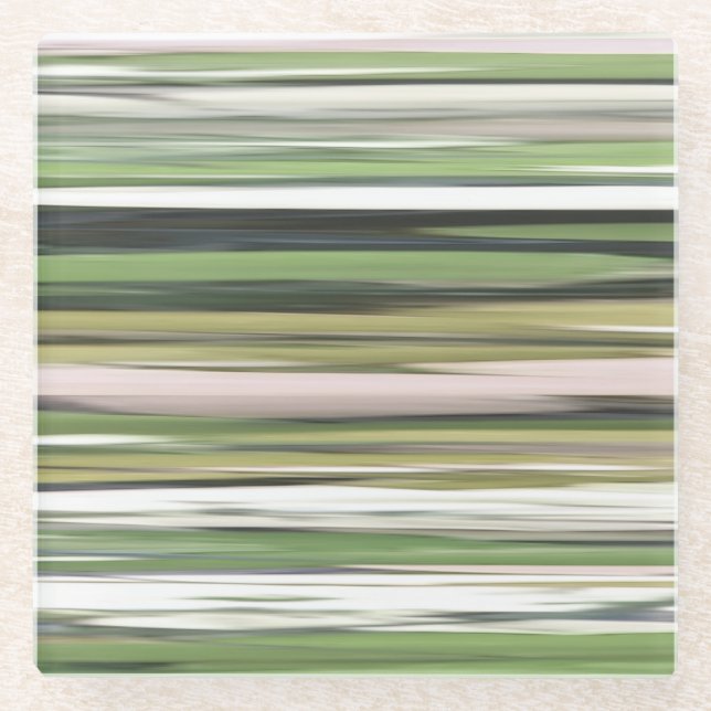 Abstract #2: Olive green blur Glass Coaster (Front)