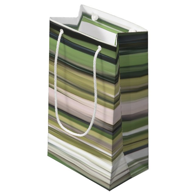 Abstract #2: Olive green blur Small Gift Bag (Front Angled)