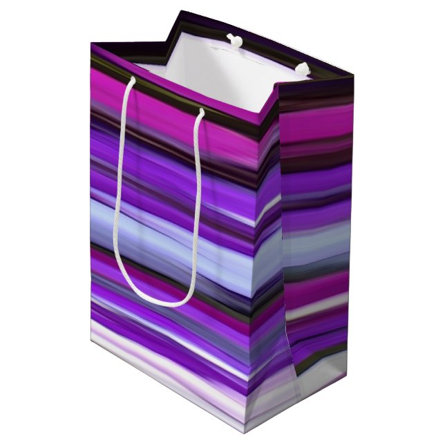 Abstract #2: Purple Blur Medium Gift Bag (Front Angled)