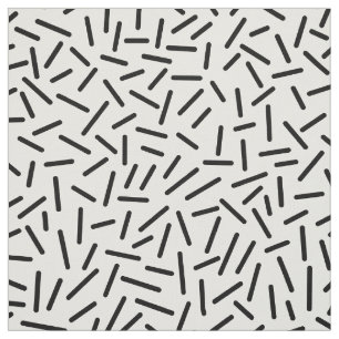 Abstract 300117 - Black on White Fabric