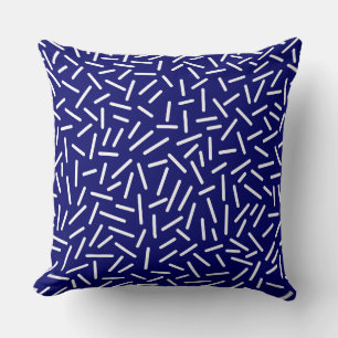 Abstract 300117 - White on Deep Navy Cushion