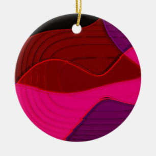 Abstract 328 - Purple Red Pink Ceramic Tree Decoration