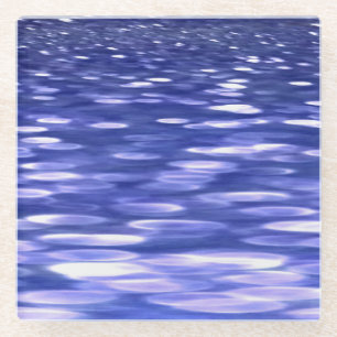 Abstract #3: Blue shimmer Glass Coaster