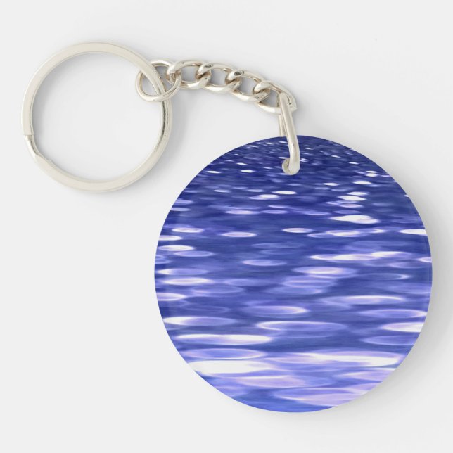 Abstract #3: Blue shimmer Key Ring (Front)