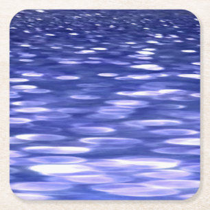 Abstract #3: Blue shimmer Square Paper Coaster