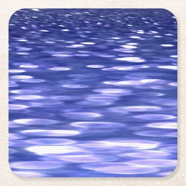 Abstract #3: Blue shimmer Square Paper Coaster (Front)
