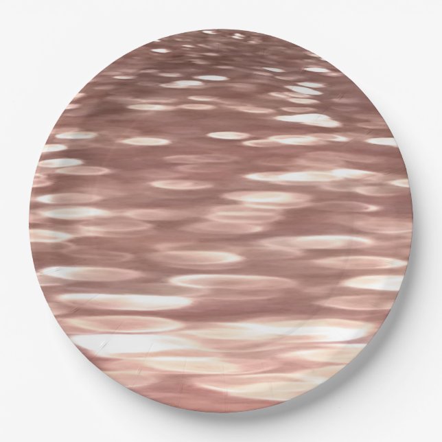 Abstract #3: Copper Rose Gold shimmer Paper Plate (Front)