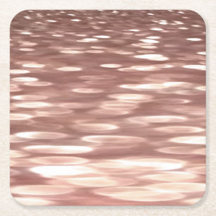 Abstract #3: Copper Rose Gold shimmer Square Paper Coaster