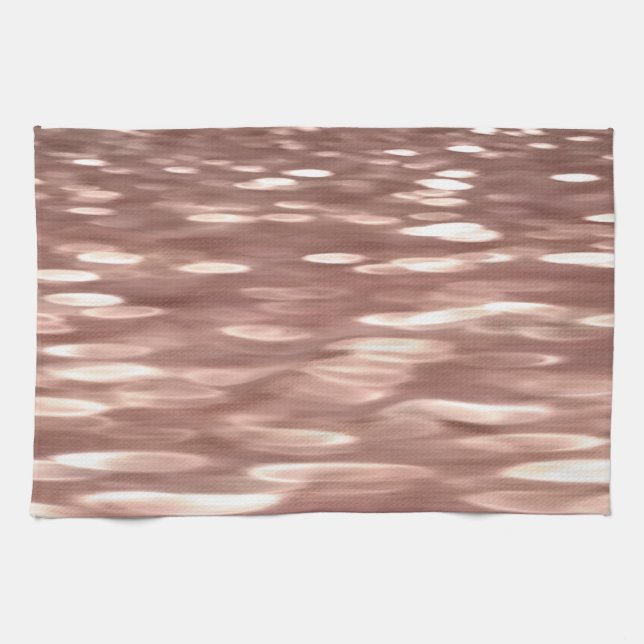 Abstract #3: Copper Rose Gold shimmer Tea Towel (Horizontal)