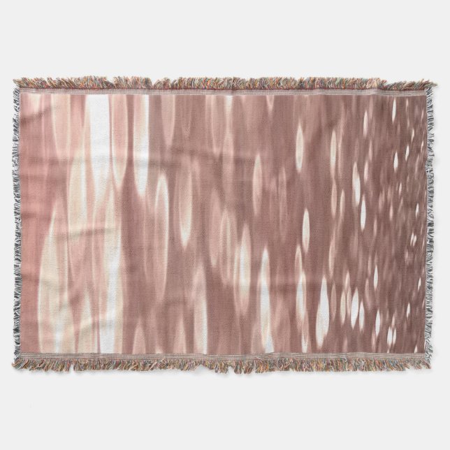 Abstract #3: Copper Rose Gold shimmer Throw Blanket (Front)