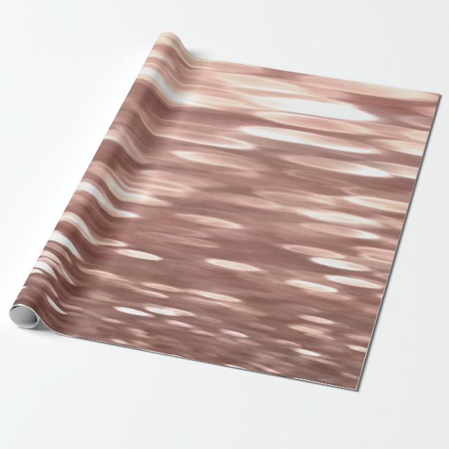 Abstract #3: Copper Rose Gold shimmer Wrapping Paper (Unrolled)