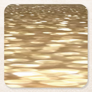 Abstract #3: Gold shimmer Square Paper Coaster