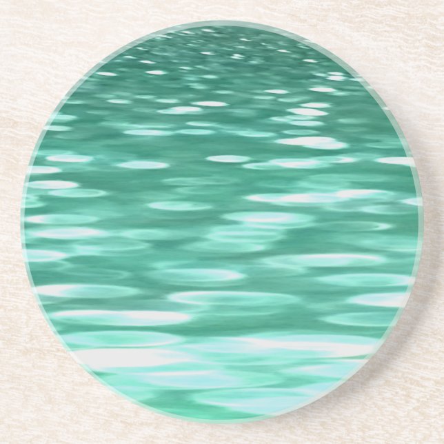 Abstract #3: Green Shimmer Coaster (Front)