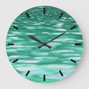 Abstract #3: Green Shimmer Large Clock