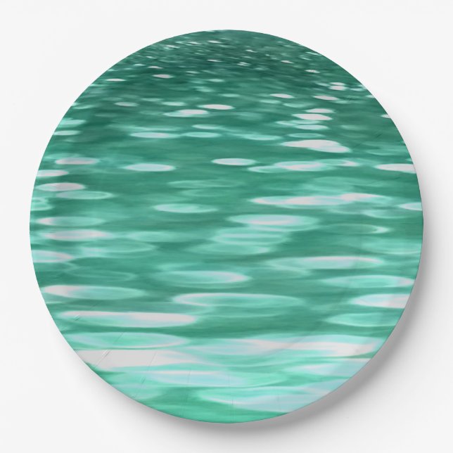 Abstract #3: Green Shimmer Paper Plate (Front)