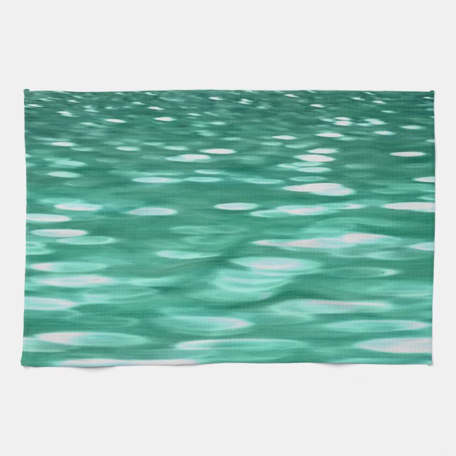 Abstract #3: Green Shimmer Tea Towel (Horizontal)