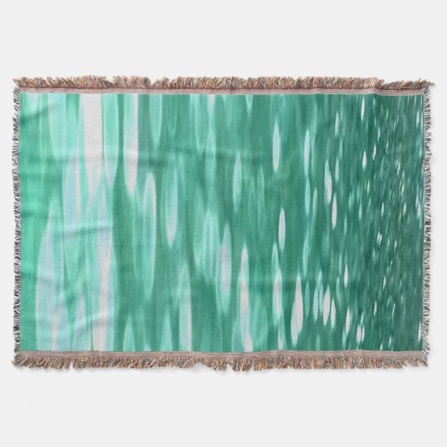 Abstract #3: Green Shimmer Throw Blanket (Front)