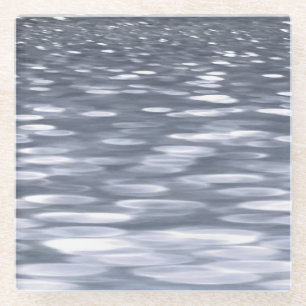 Abstract #3: Gunmetal shimmer Glass Coaster